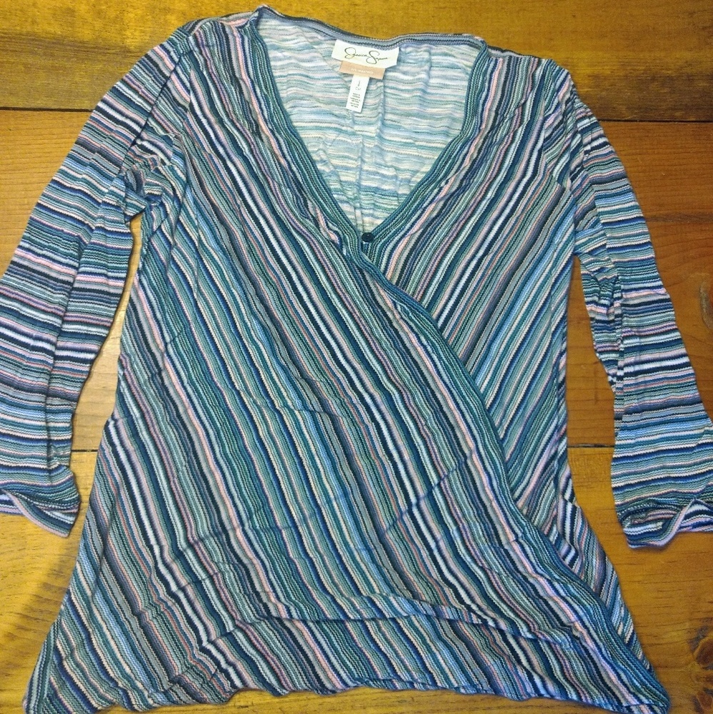 Jessica Simpson Multi-color V-neck Nursing Top